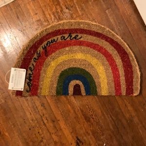Anthropologie Doormat Rainbow Come As You Are New with Tag